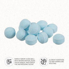 Ginger Lily Farms open jar revealing multiple ocean-scented spa balls