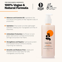 Ginger Milk Natural Care with argan coconut jojoba ingredients highlighting nourishment