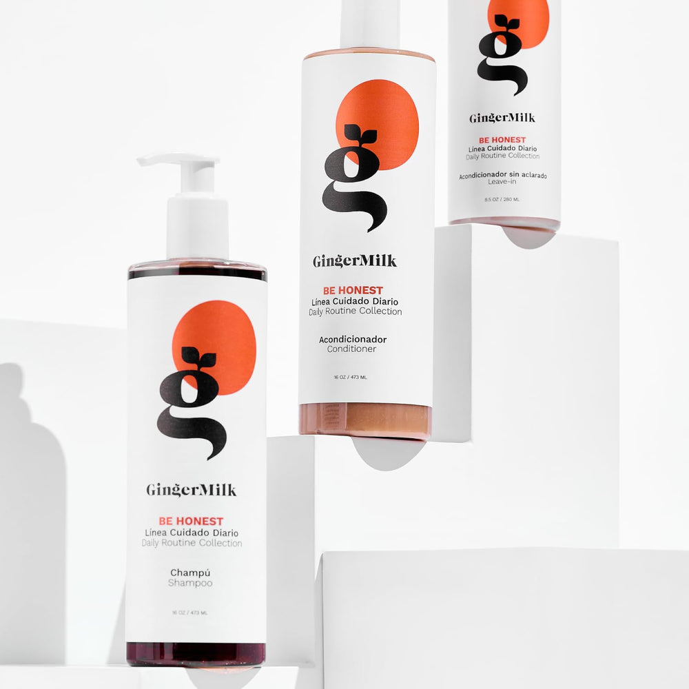 Ginger Milk Natural Care label close-up highlighting vegan sulfate-free formula