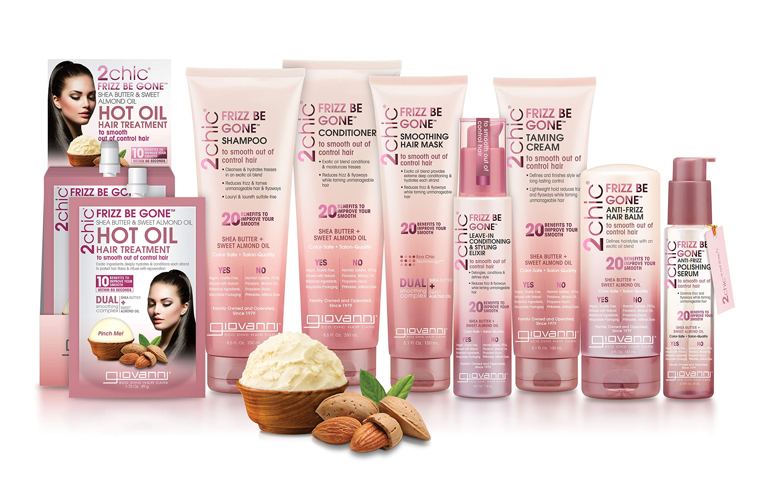 Giovanni 2chic being applied to hair for frizz reduction and softness