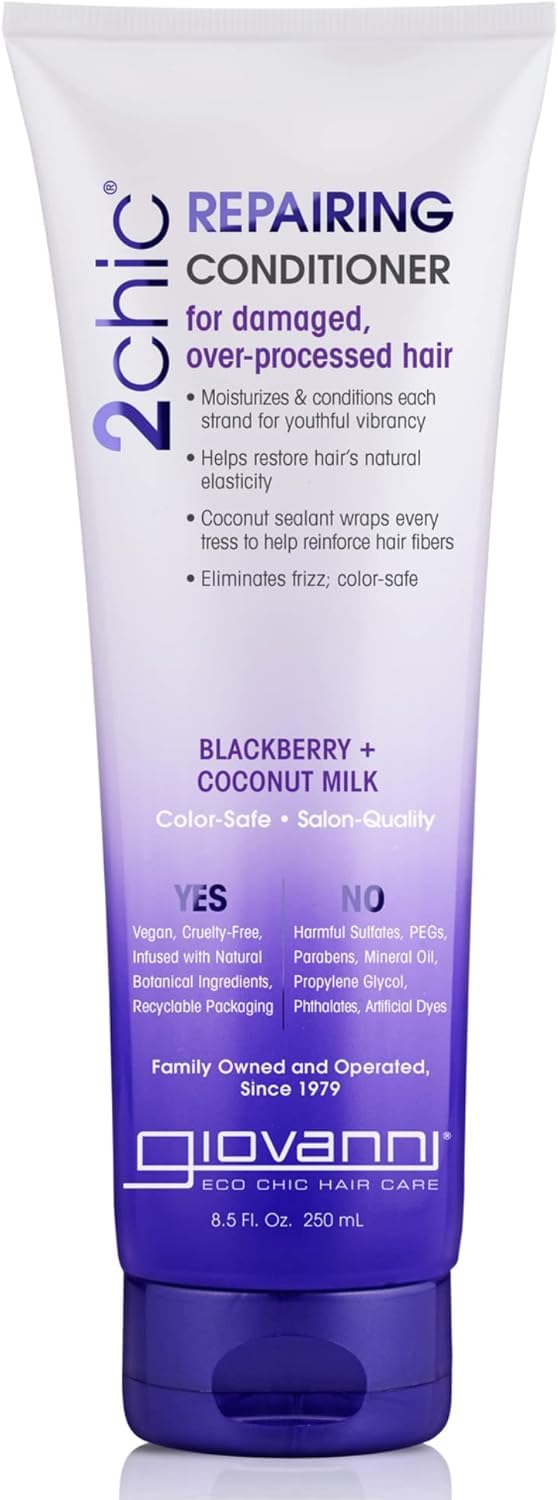 GIOVANNI front packaging shows product benefits and size for easy selection