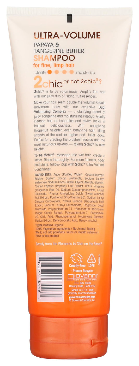 GIOVANNI label close-up highlighting ingredients and color-safe claim for informed purchase