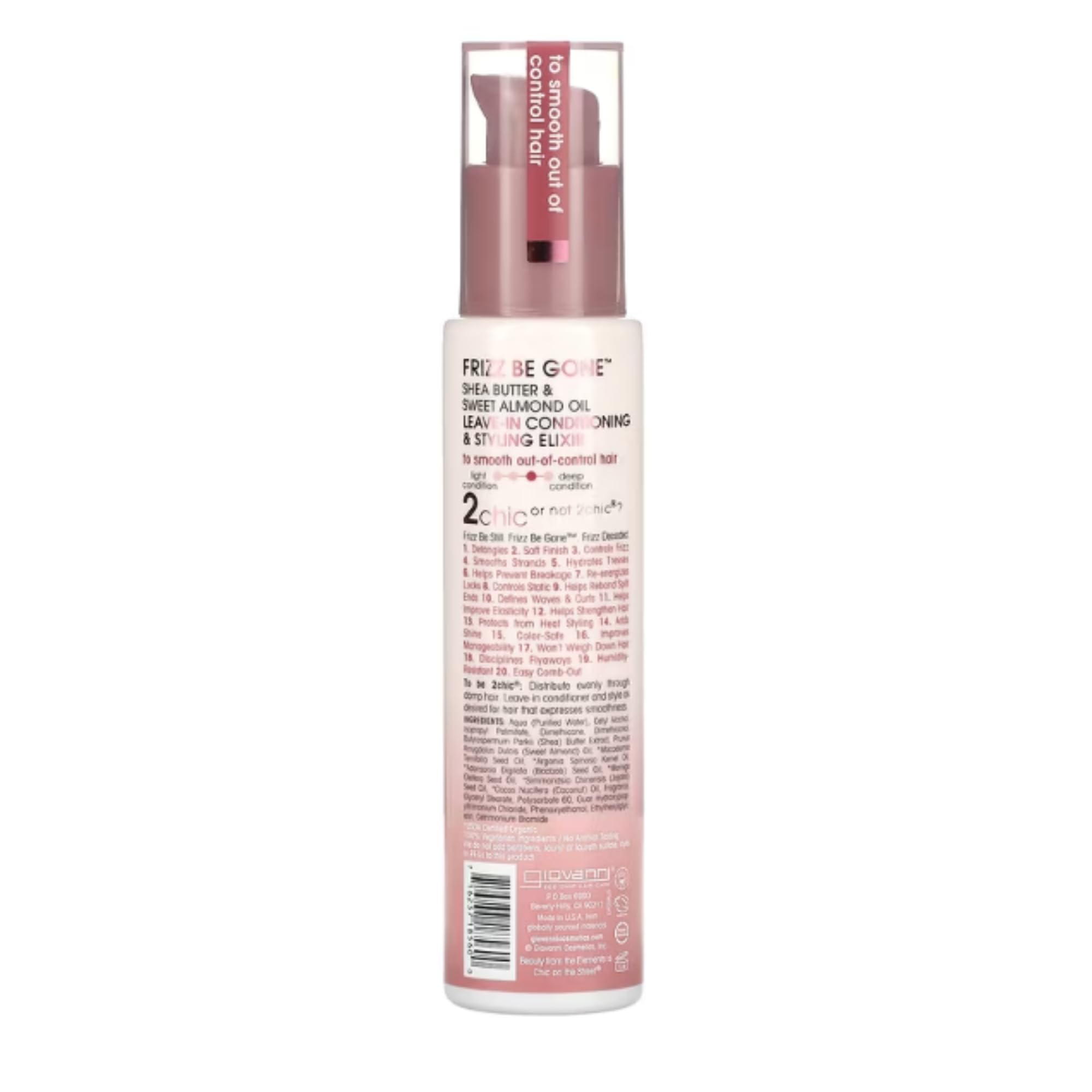 GIOVANNI pump nozzle detail emphasizing easy dispensing and mess-free application