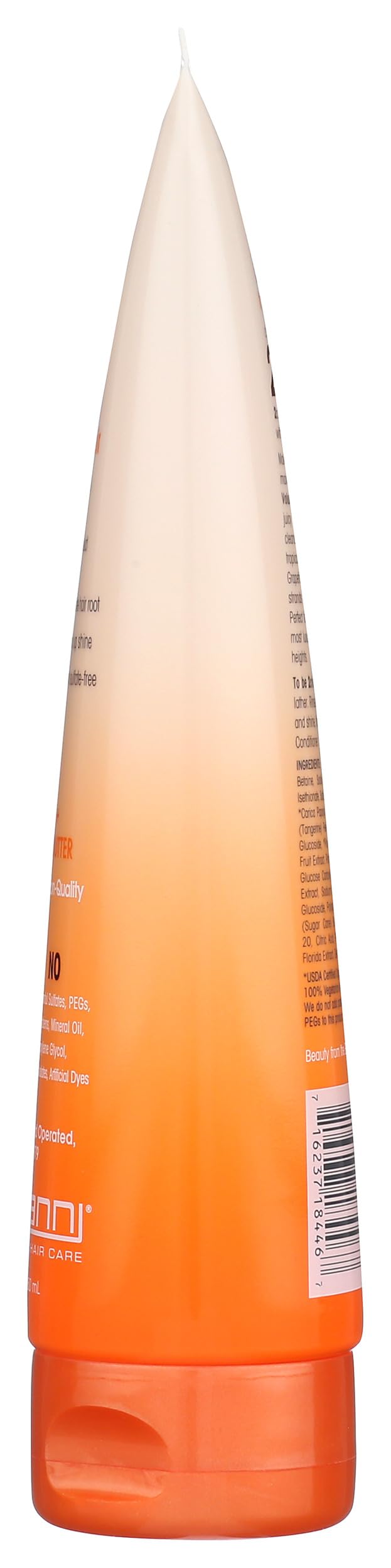GIOVANNI bottle beside ruler showing 8.5 fl oz scale for size and travel planning