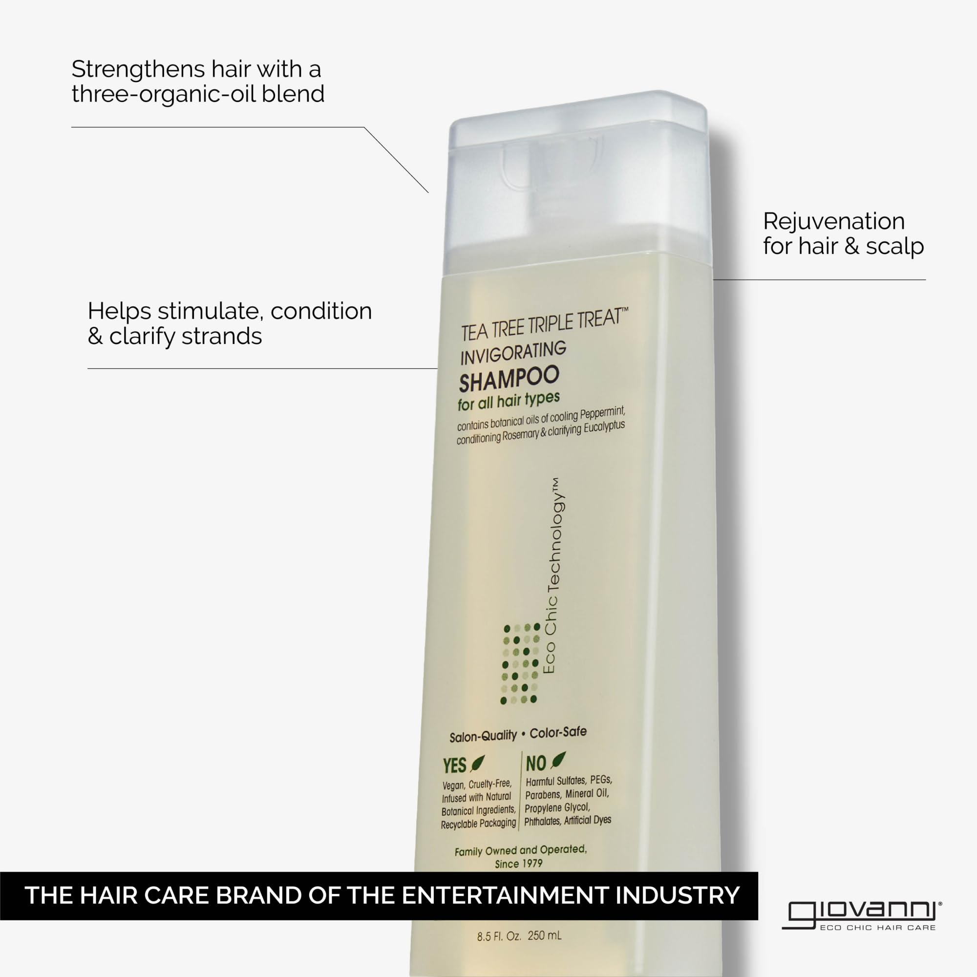 GIOVANNI back label ingredients view highlighting natural formulation benefits