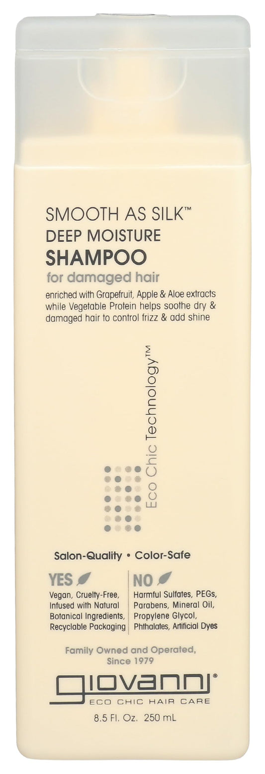 GIOVANNI bottle front view showing product and clear branding benefits