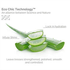 GIOVANNI label close-up highlighting organic botanicals and color-safe formula benefit