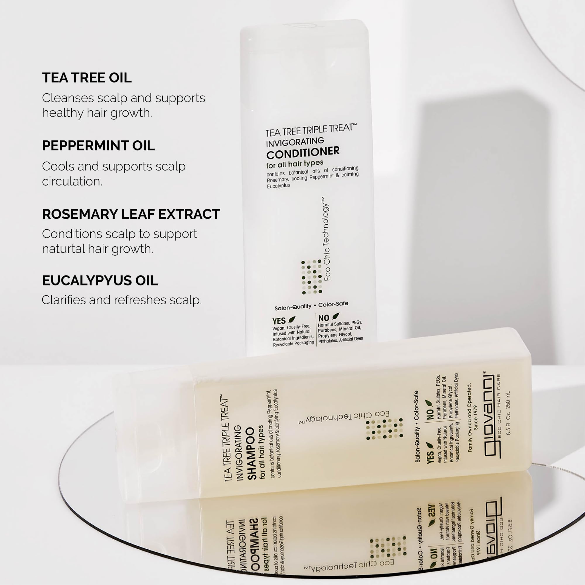 GIOVANNI conditioner creamy texture close-up illustrating moisturizing slip and detangling benefit