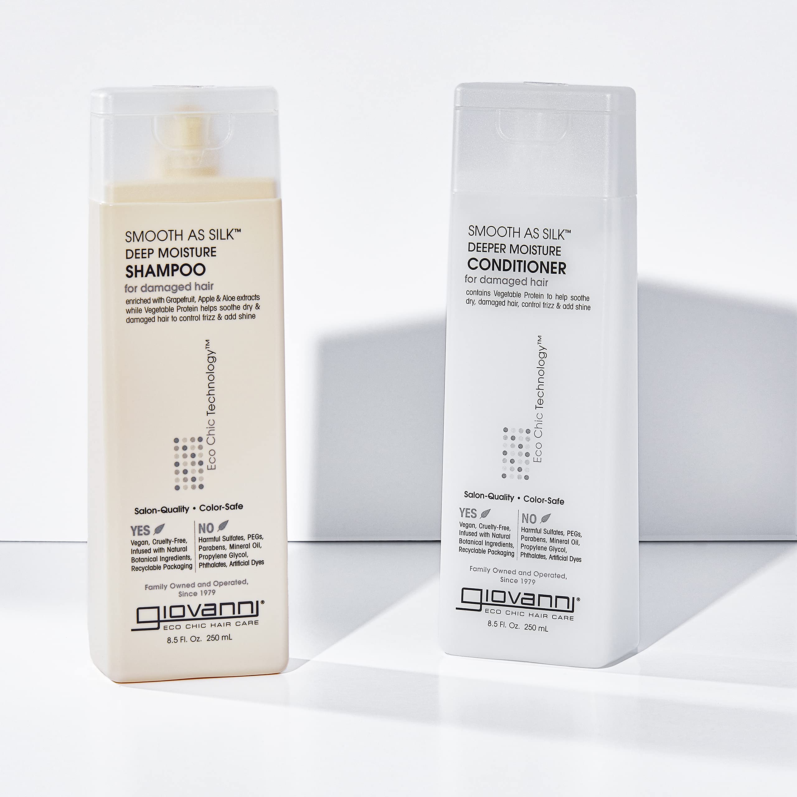 GIOVANNI conditioner in hand detangling hair with improved slip benefit