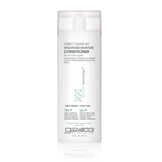 GIOVANNI front bottle view showing product and benefit of lightweight moisture