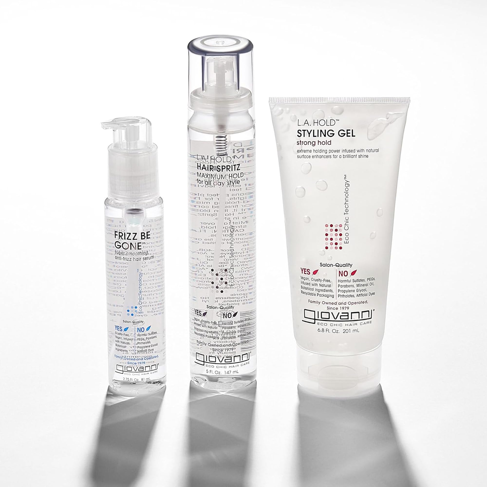 GIOVANNI botanical ingredients arrangement showcasing natural conditioning benefits