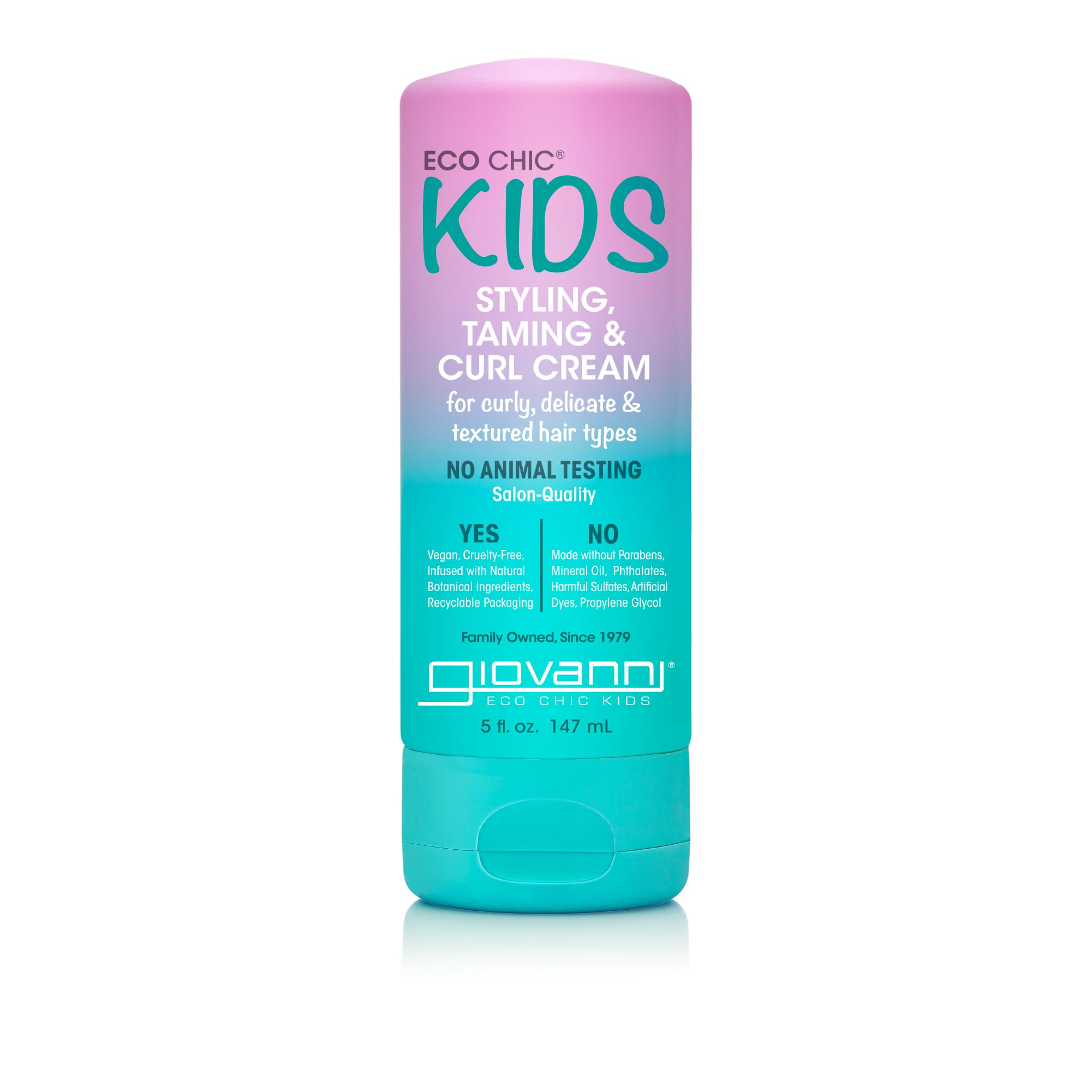 GIOVANNI front packaging showing kid-friendly curl cream and benefits