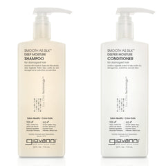 GIOVANNI front packaging showing smooth as silk set and benefit of deep moisture