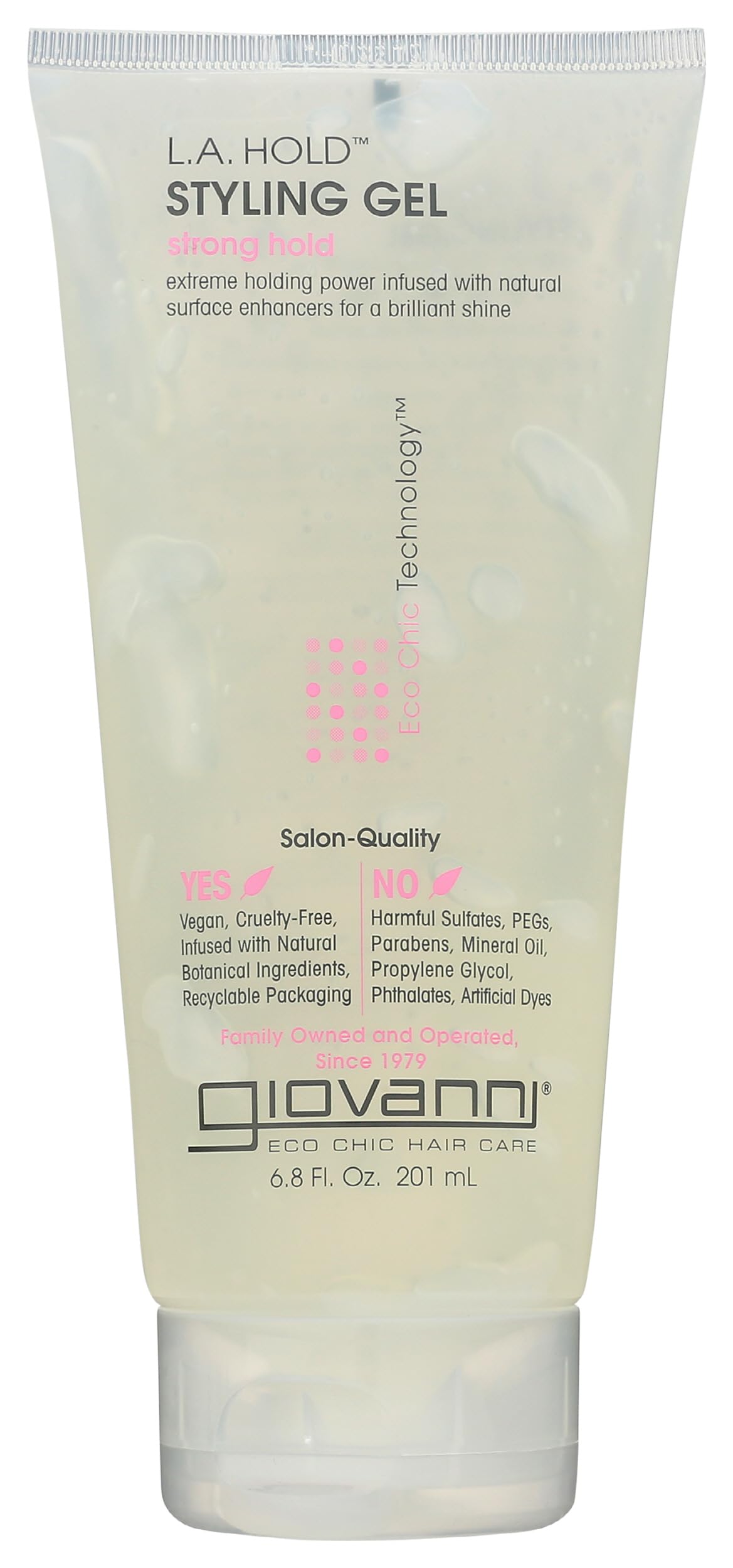 GIOVANNI front packaging showing product and firm-hold benefit
