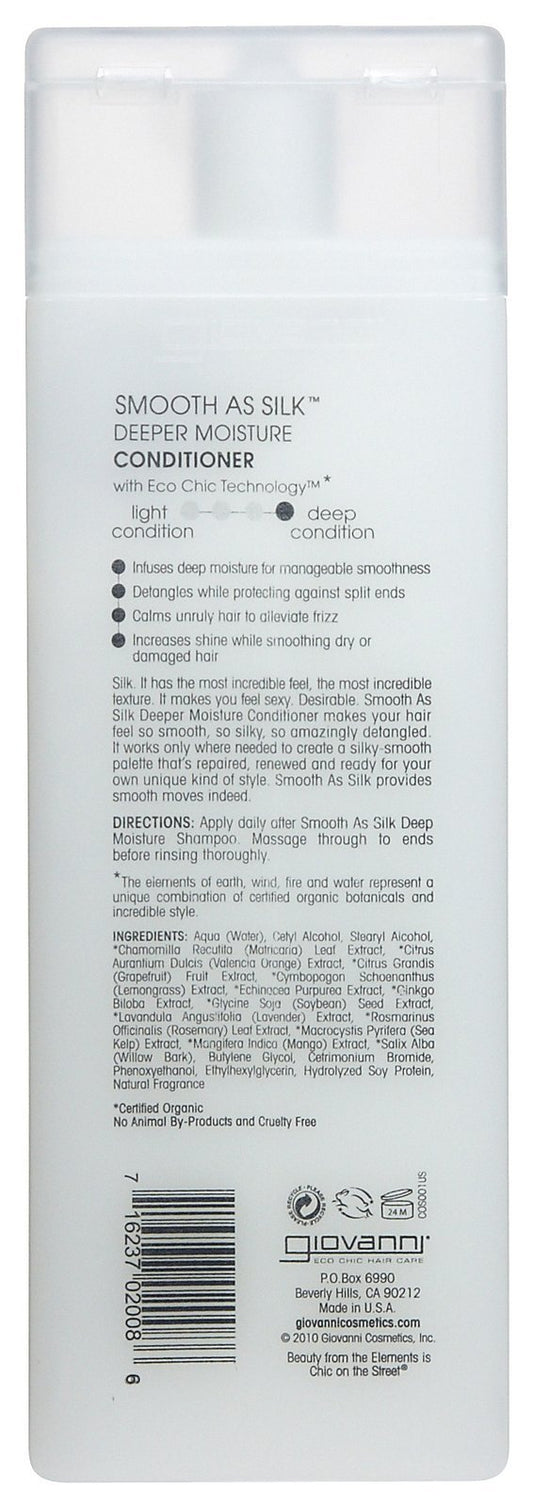 GIOVANNI conditioner texture on hand, shows creamy hydration benefit