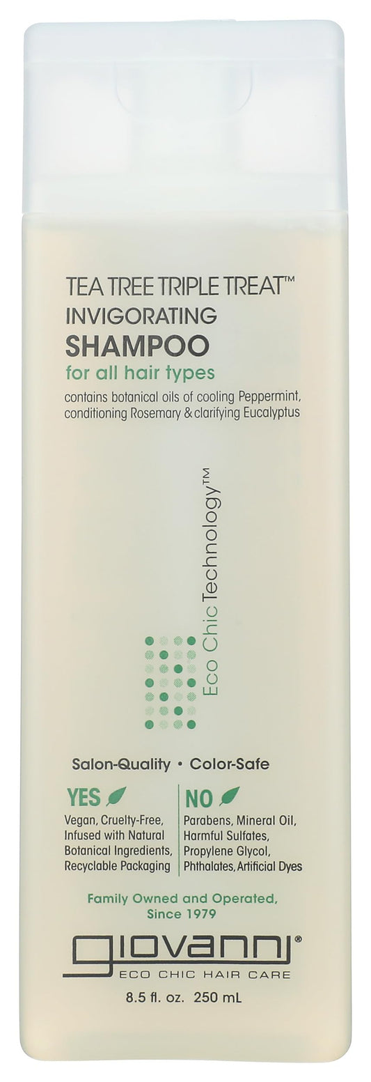 GIOVANNI front bottle view showing label and cooling shampoo benefit