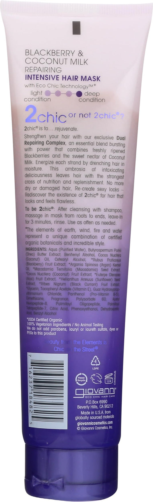 GIOVANNI creamy mask texture close-up showing rich hydration for dry damaged hair
