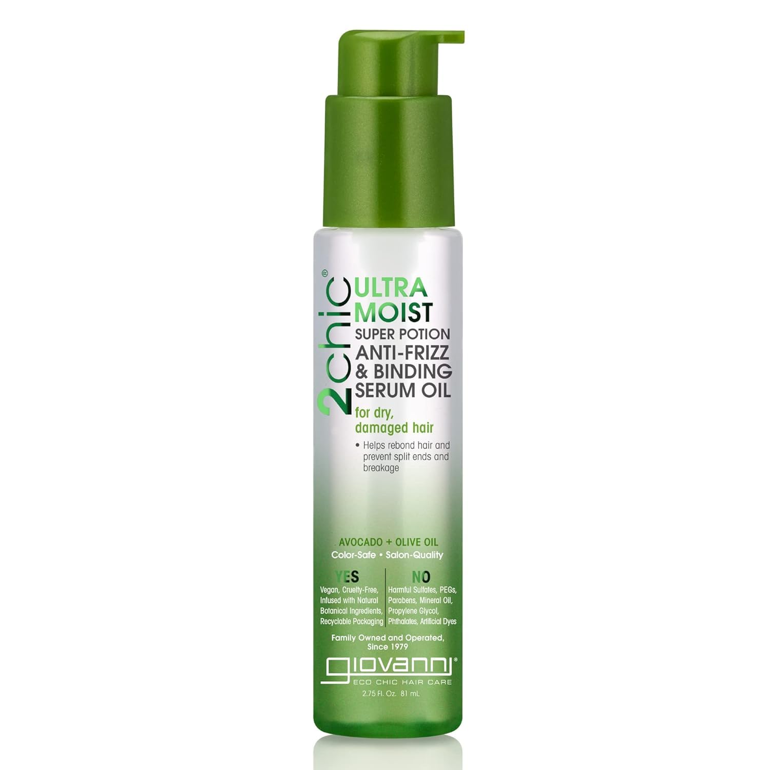GIOVANNI front bottle shot showing compact travel-friendly serum