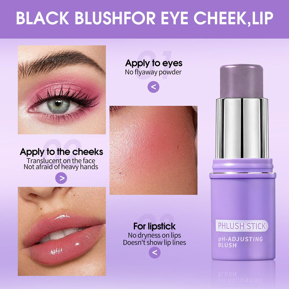 Gireatick blush applied on cheeks for natural glowing tint