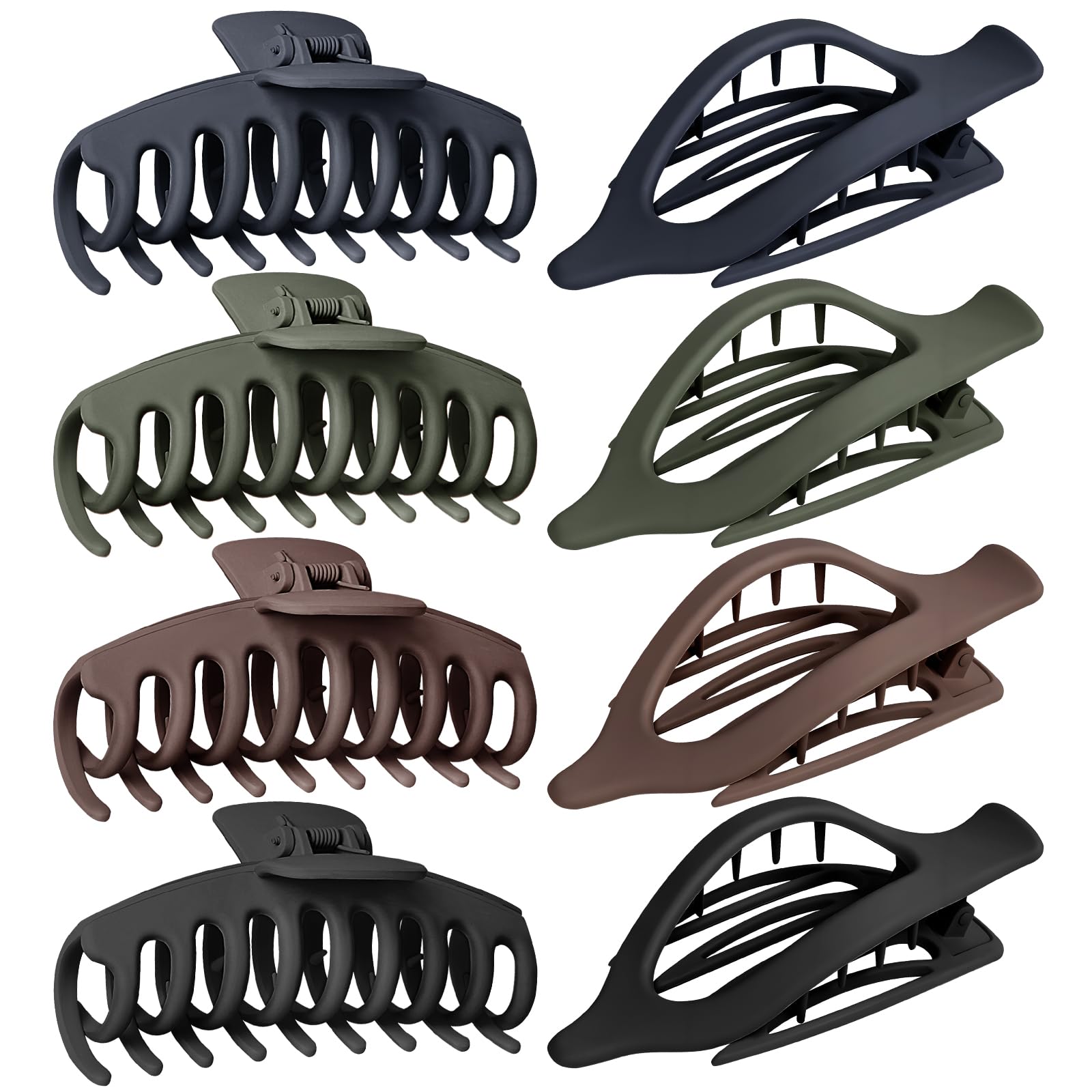 GIRLOLIIAR front set packaging shows 8 neutral matte clips, perfect for everyday styling