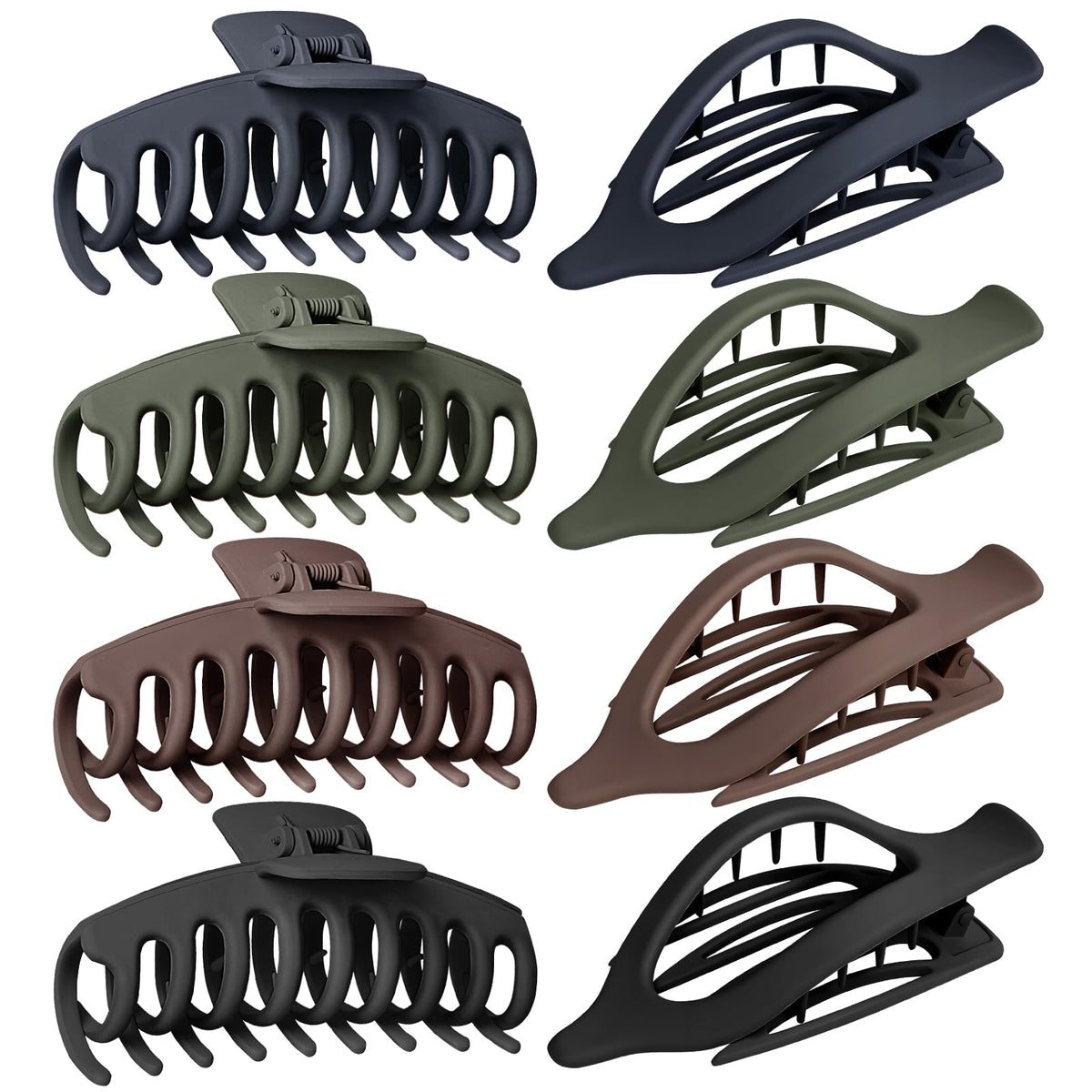 GIRLOLIIAR front set packaging shows 8 neutral matte clips, perfect for everyday styling