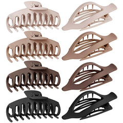 GIRLOLIIAR front view of 8-pack flat and round clips showing variety and matte finish benefit