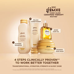 Gisou Honey Gloss trio in hand demonstrating compact travel convenience