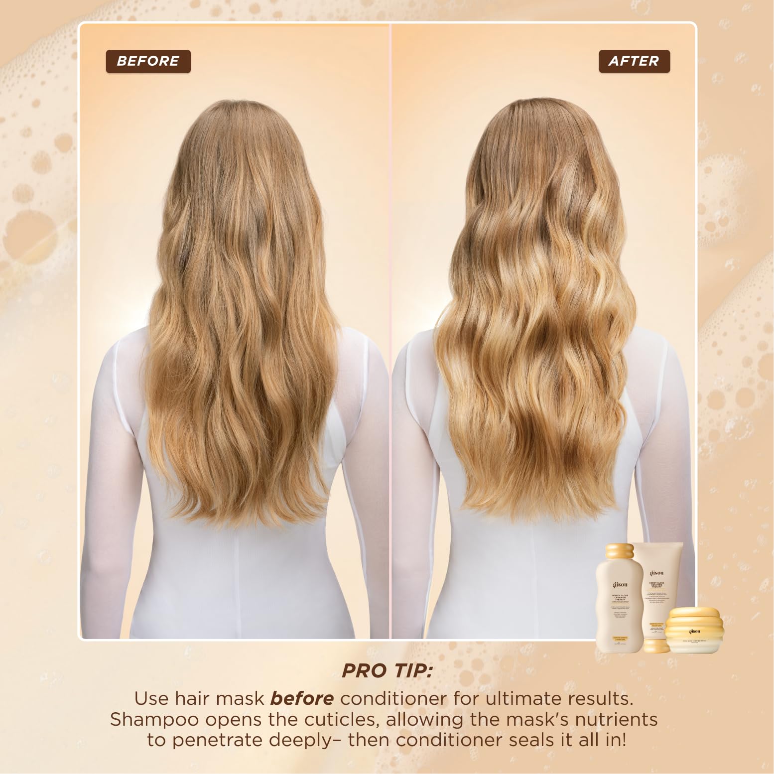 Gisou Honey Gloss label ingredients closeup highlighting key actives