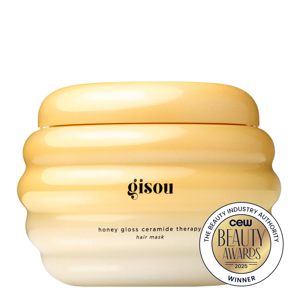 Gisou mask staged in bathroom routine for glossy, manageable hair
