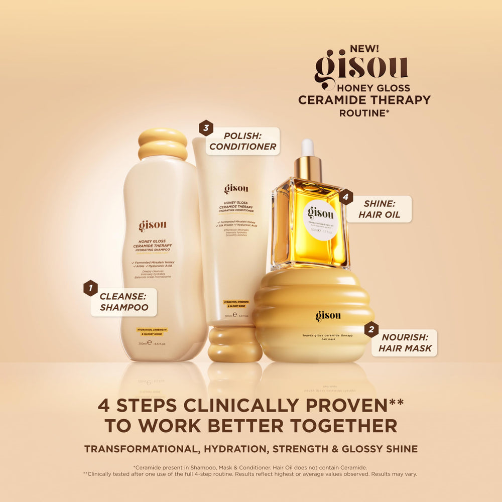 Gisou mask on hair as overnight treatment to deeply repair and restore