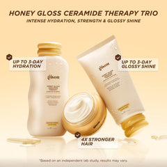 Gisou Honey Gloss mini shampoo bottle close-up emphasizing gentle cleanse