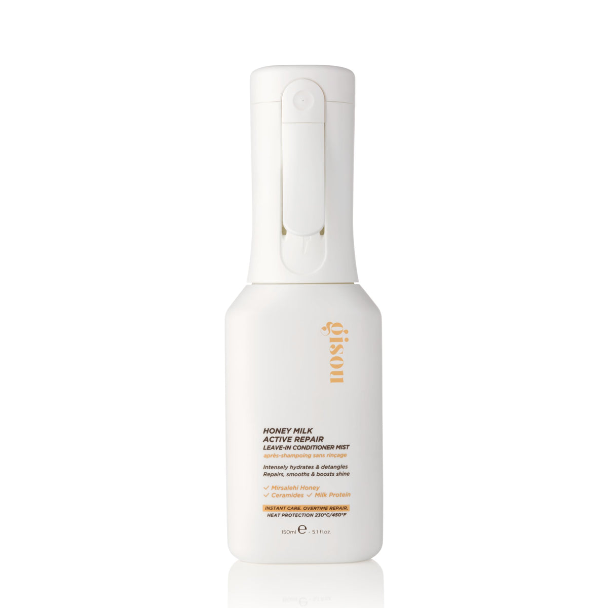 Gisou front packaging showing bottle and label benefits
