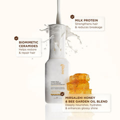 Applying Gisou to damp hair to detangle and soften strands