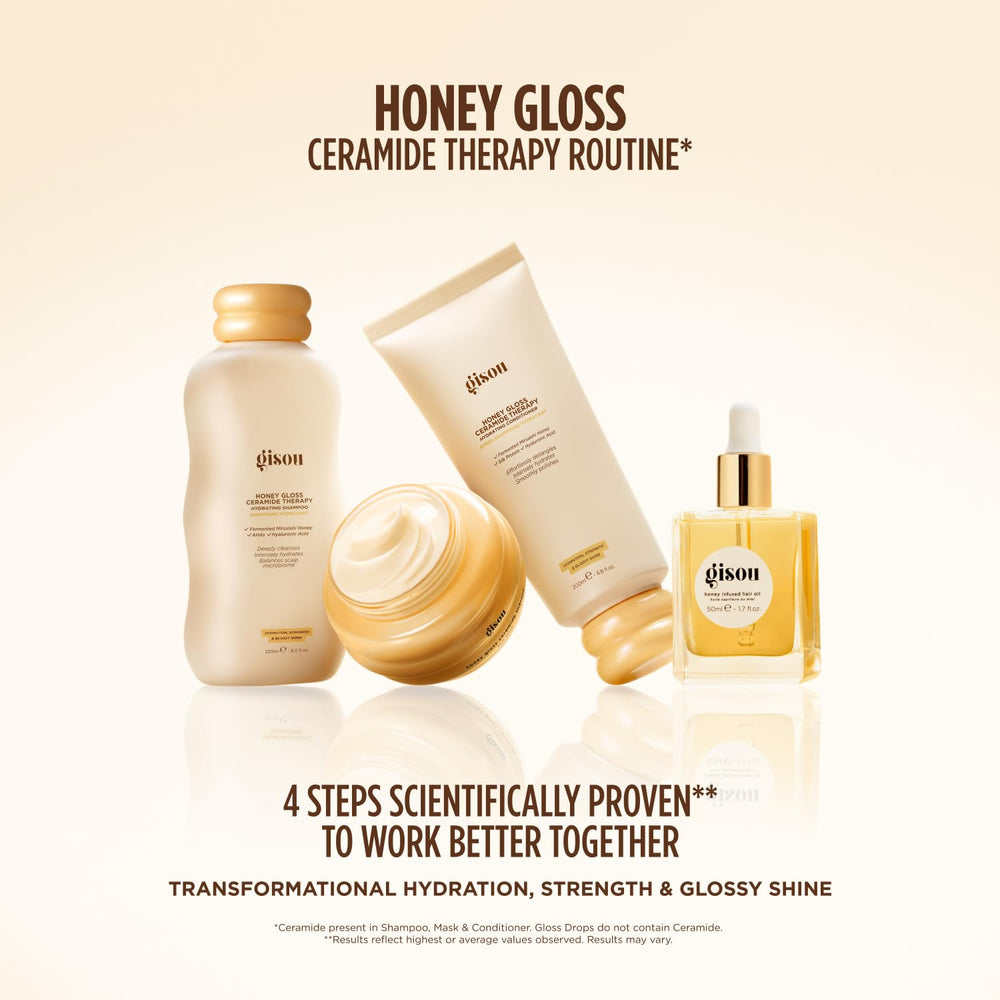 Gisou bottle on vanity showing routine-ready, scentful ritual