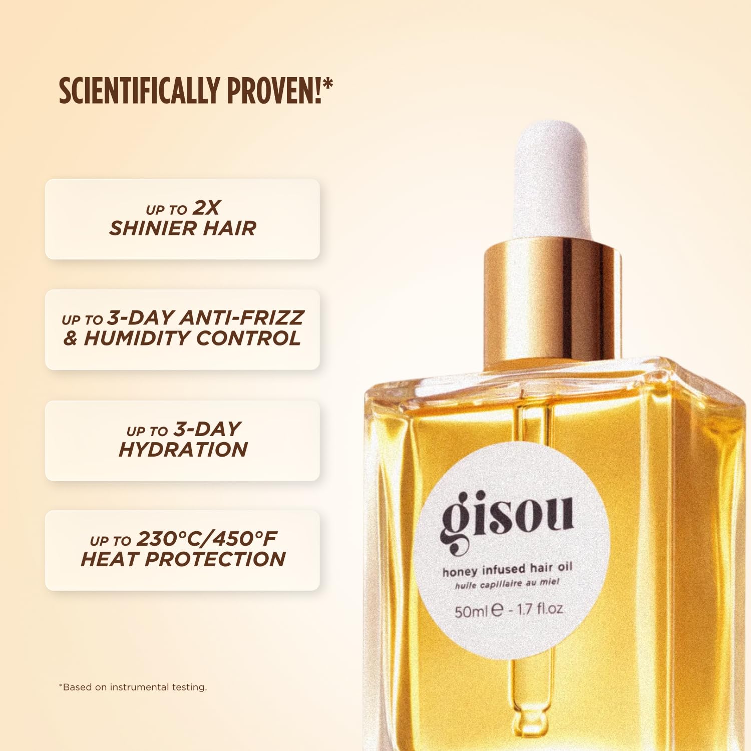 Gisou pipette dispensing oil, precise control and easy application benefit