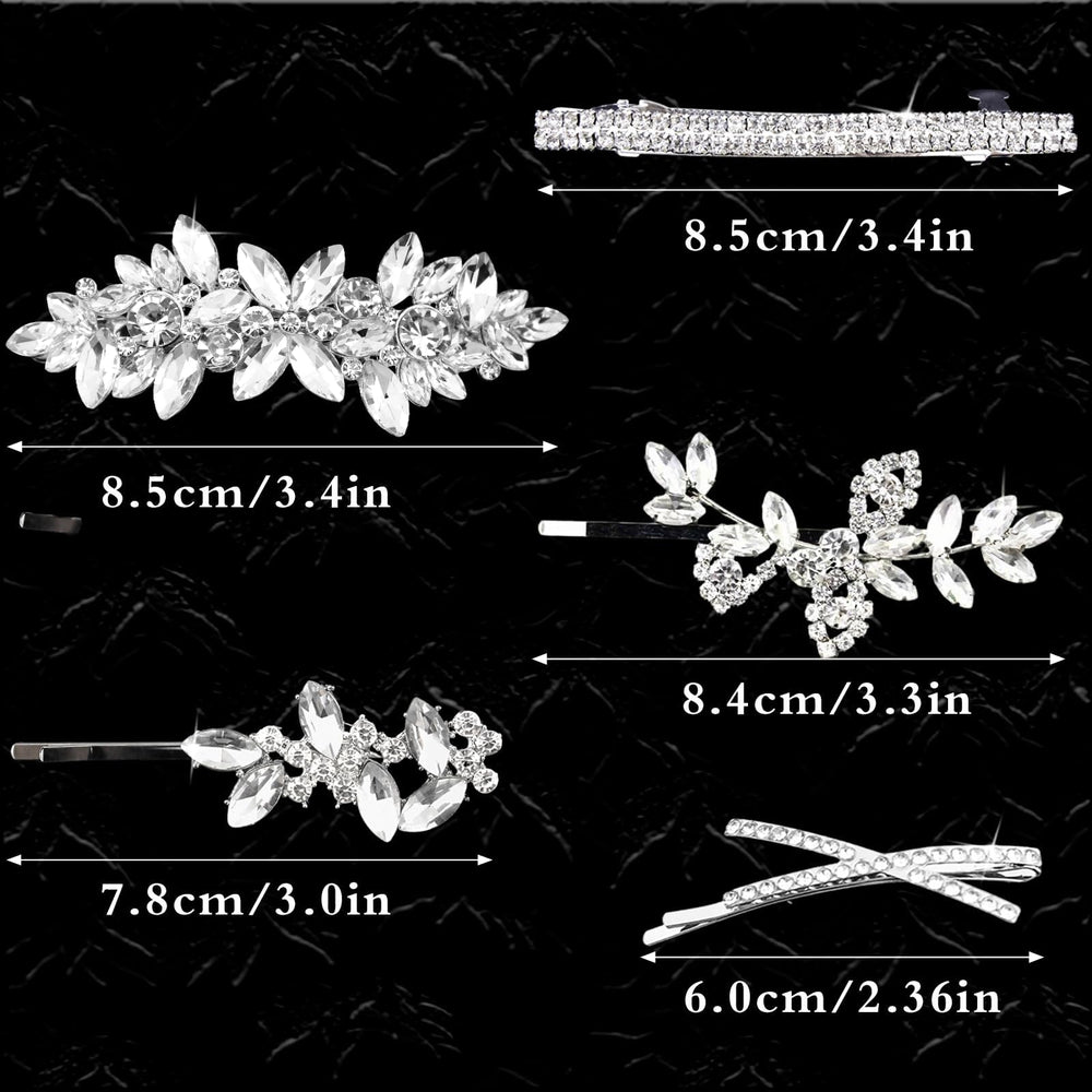GIYAWA single bobby pin with crystals viewed up close for secure decorative hold