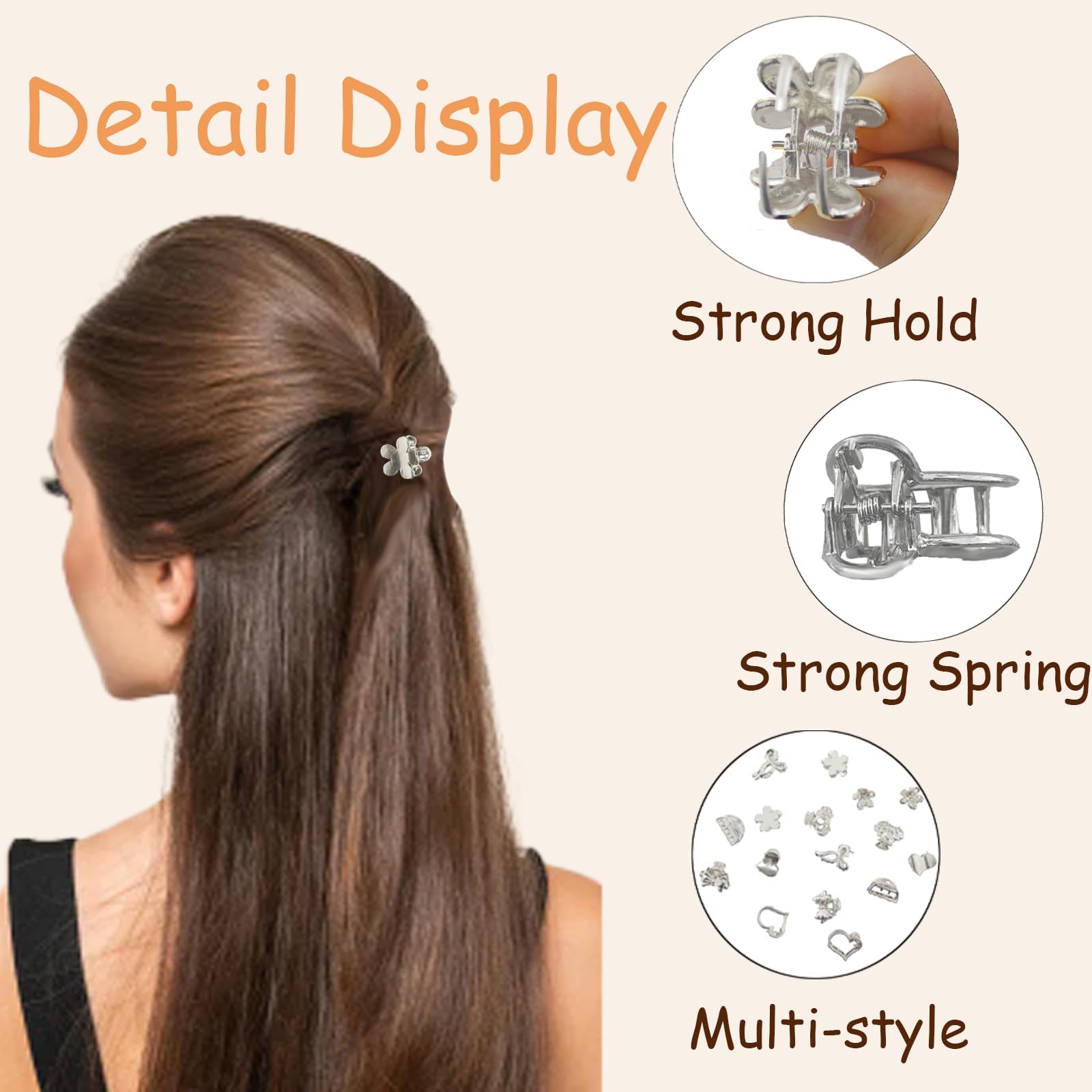 GIYAWA close-up of flower-shaped clip showing metal detail and durability