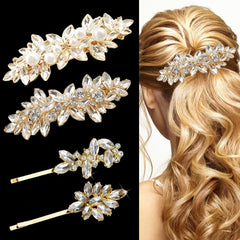 GIYAWA front view of four clips showing gold and silver finishes and sparkle