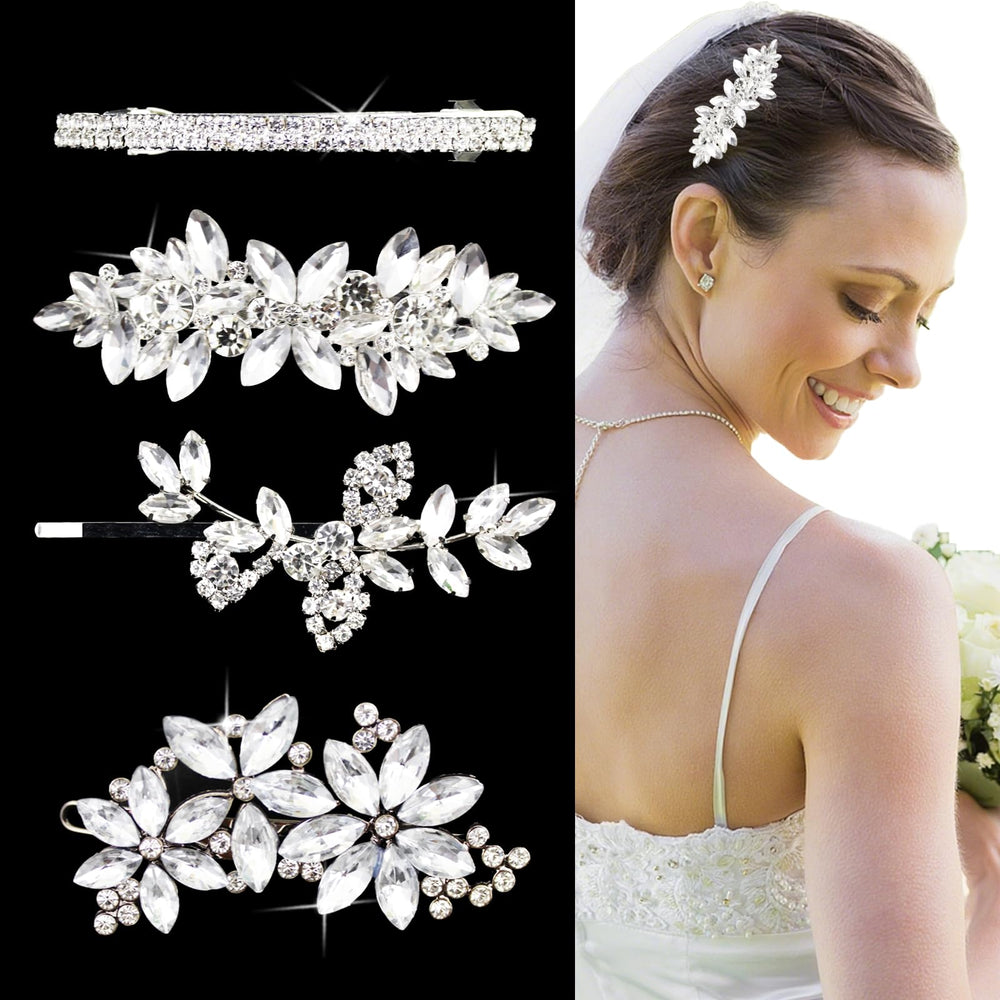 GIYAWA front packaging showing four mixed-design silver hair clips, great for gifting