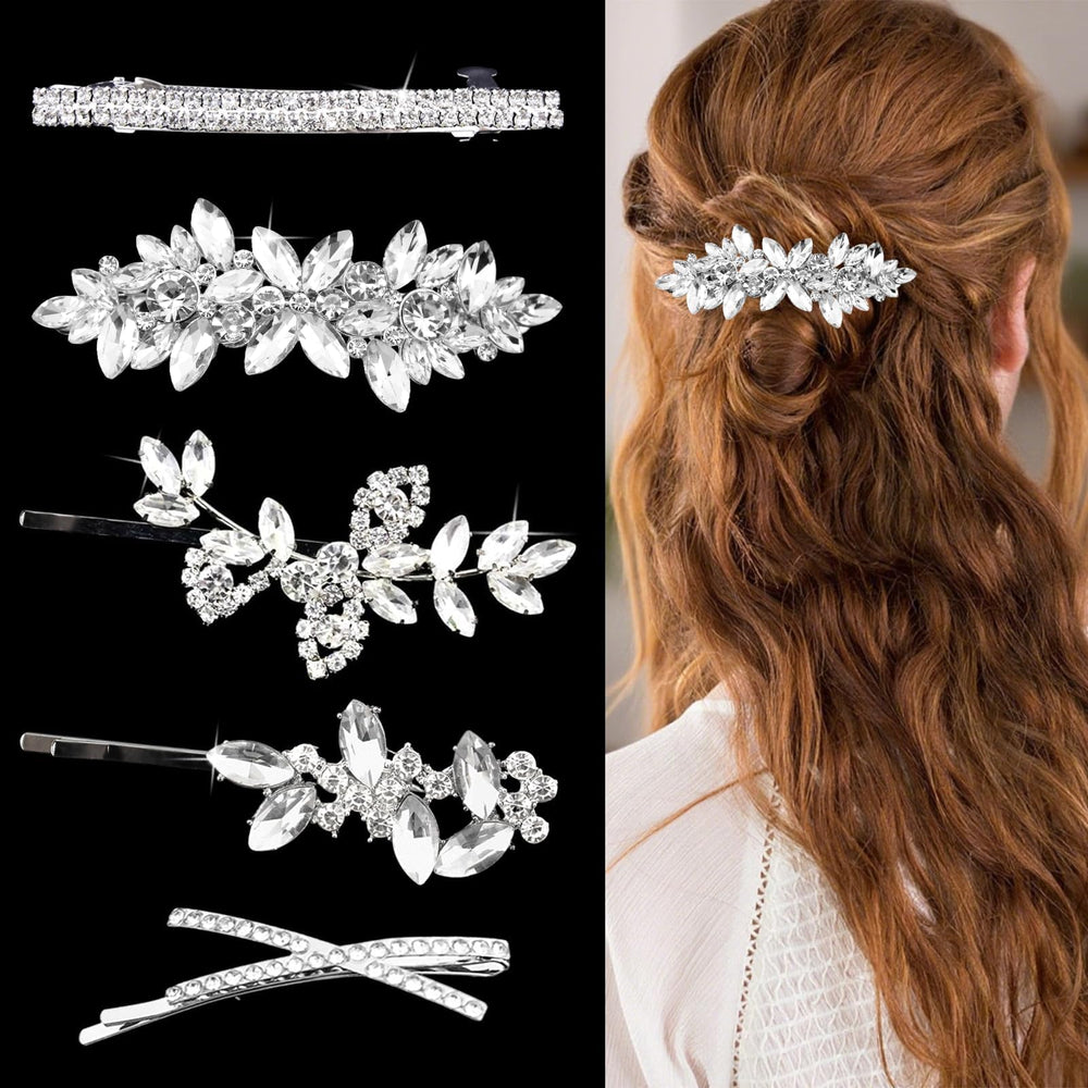 GIYAWA front view of five silver clips showing set and packaging, elegant giftable look