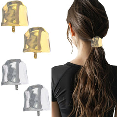 GIYAWA front view showing four gold and silver ponytail holders, stylish organization benefit