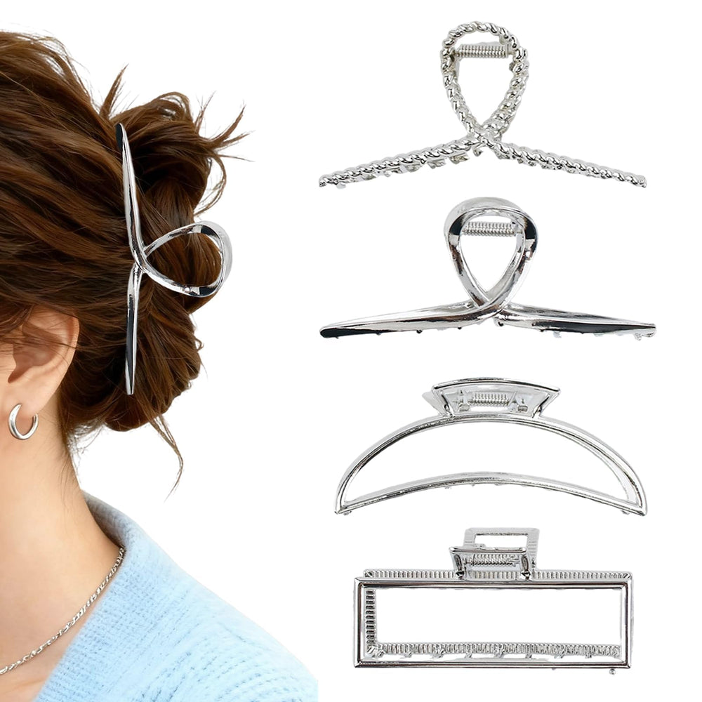 GIYAWA silver metal clips front view showing durable design and stylish shine