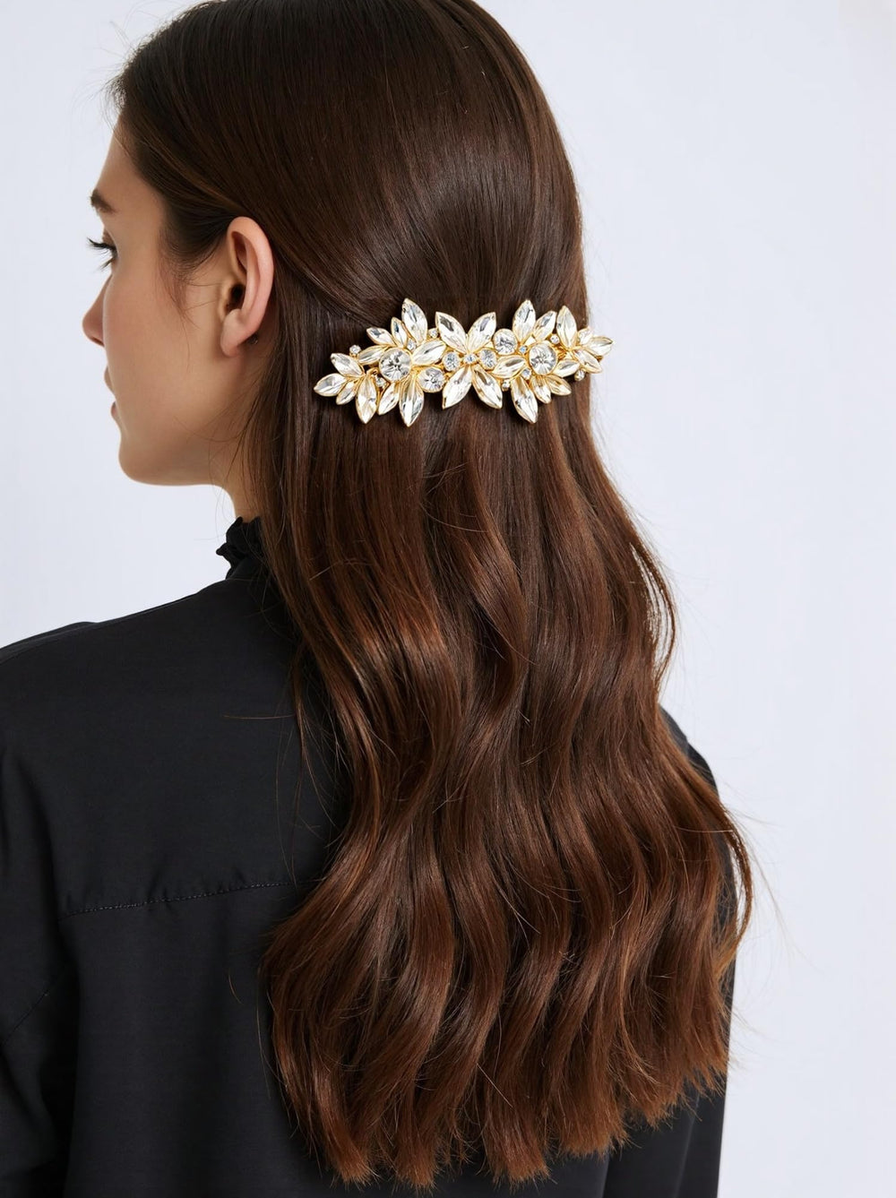 GIYAWA bridal updo with clips securing hair and adding refined accents