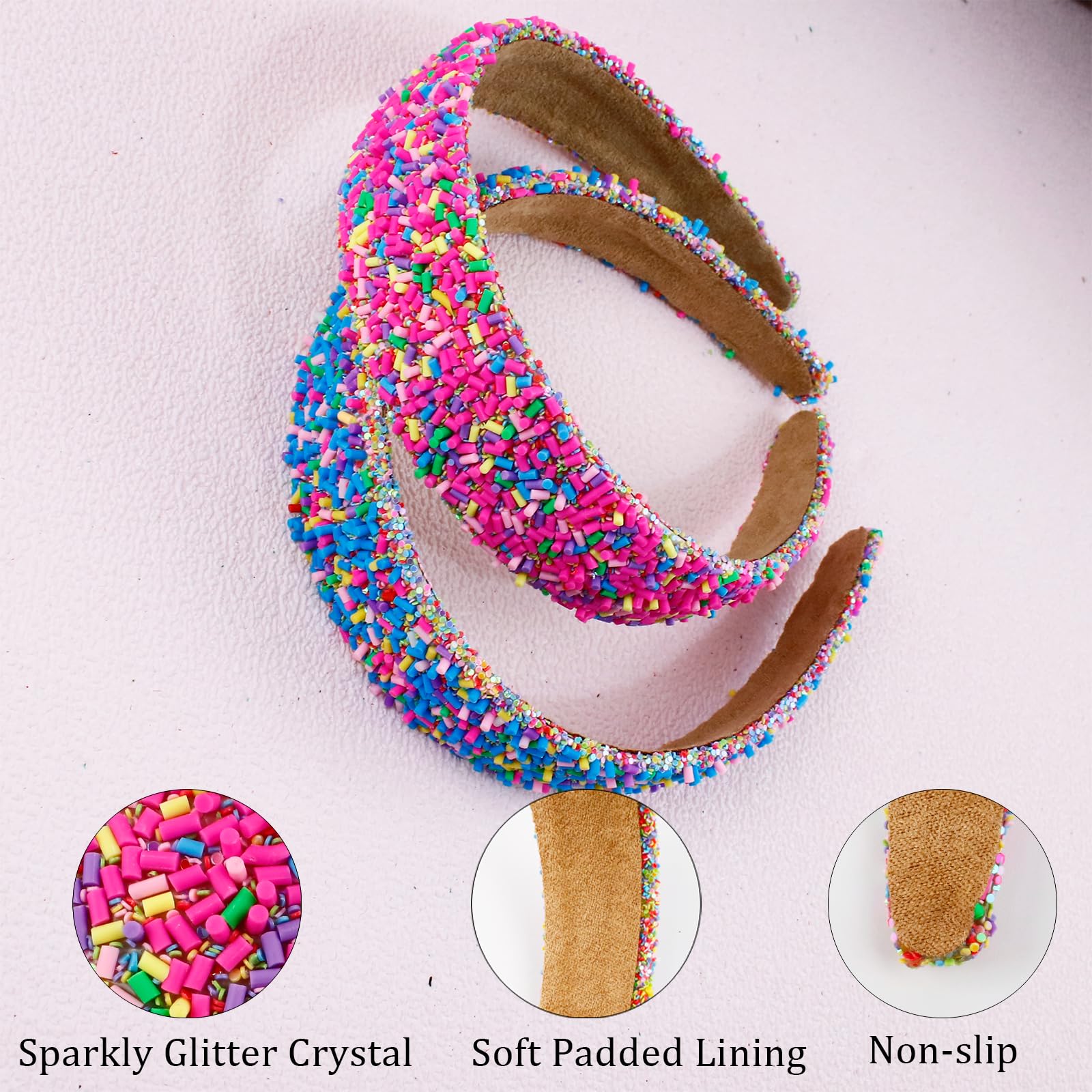 GIYAWA hand holding headband to show size and lightweight, easy-to-wear scale