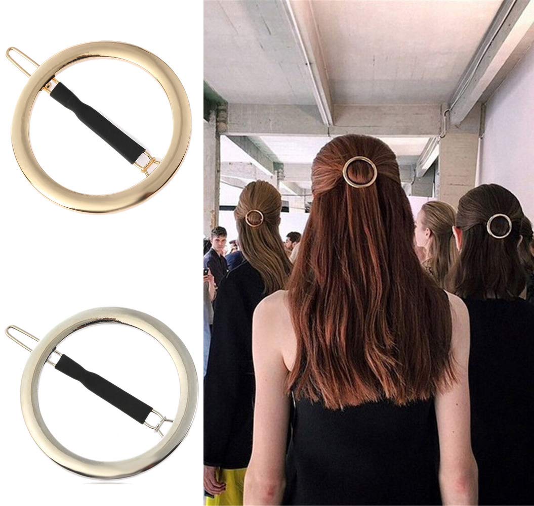 GIYOMI front view of gold and silver hoop clips showing polished finish and versatile style benefit
