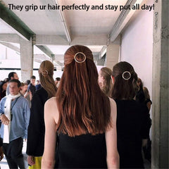 GIYOMI model wearing a clip in a side sweep showing effortless styling and polished look benefit