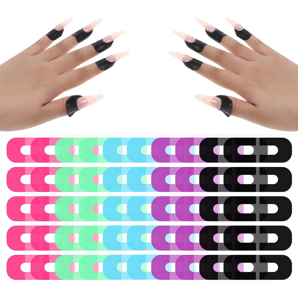 Gjinxi front packaging showing 100-piece colorful nail protectors and convenience