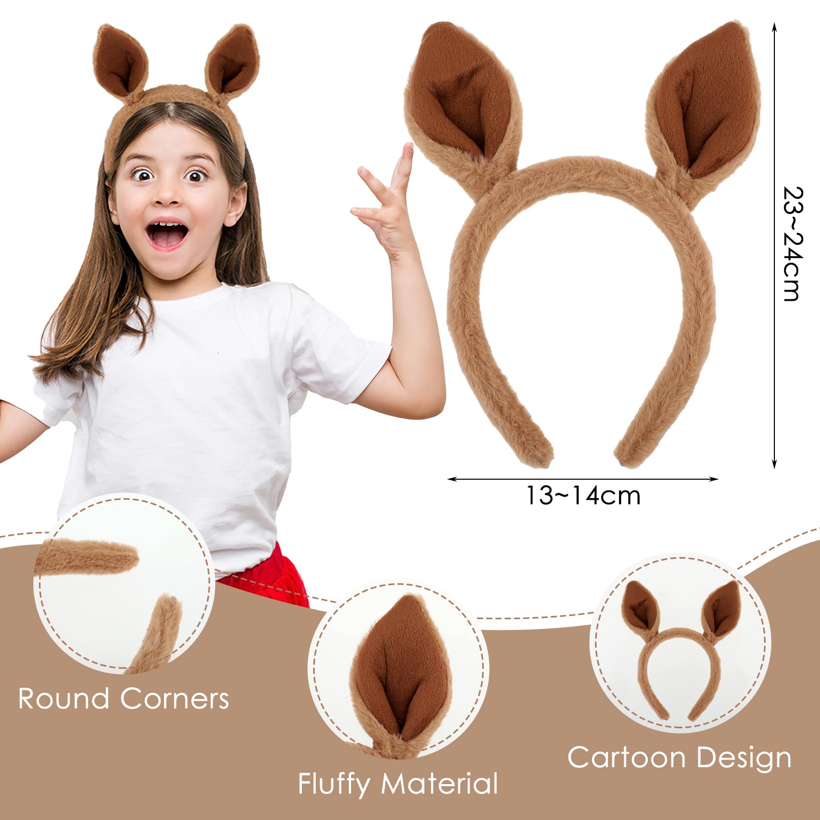 Gjinxi kangaroo headband close fabric texture for soft skin comfort