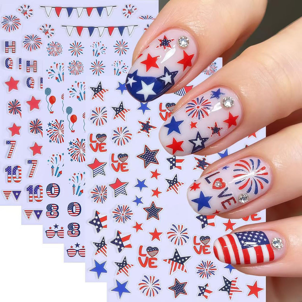 GJJBQTT front packaging showing six sheets and patriotic variety for quick styling