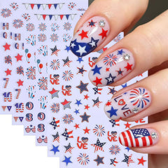 GJJBQTT front packaging showing six sheets and patriotic variety for quick styling